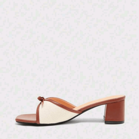Aurora Bow Block Heel Mules