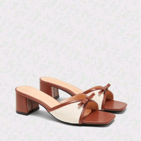 Aurora Bow Block Heel Mules