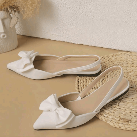 Bow Decor Slingback Pointed Mule