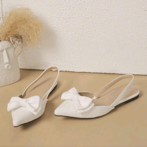 Bow Decor Slingback Pointed Mule