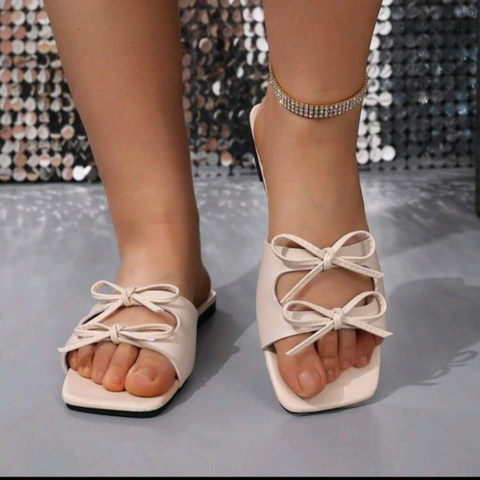 BowKnot Solid Color Slip On