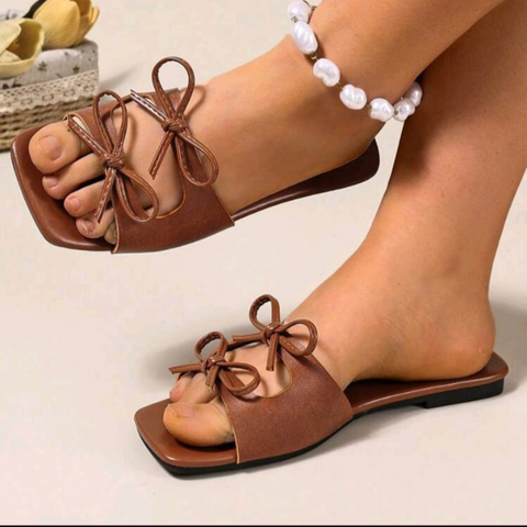 BowKnot Solid Color Slip On