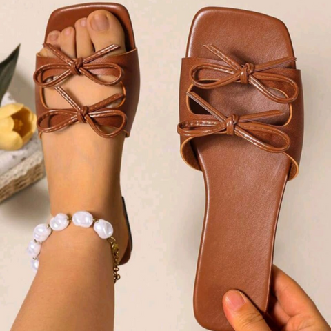 BowKnot Solid Color Slip On
