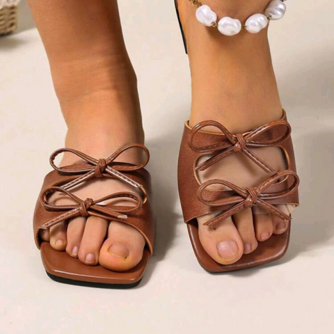 BowKnot Solid Color Slip On