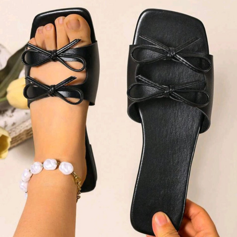 BowKnot Solid Color Slip On