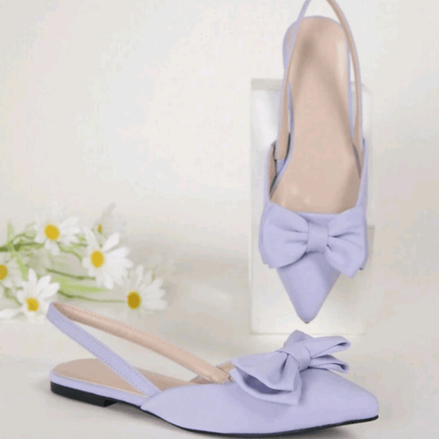 Bow Decor Slingback Pointed Mule