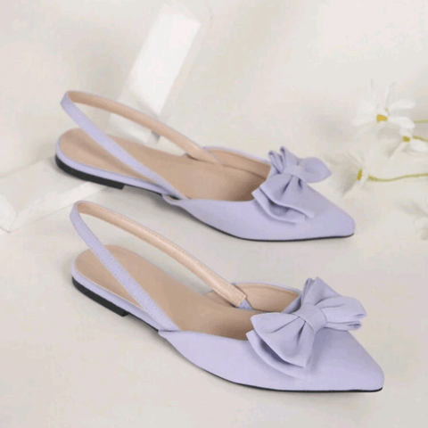 Bow Decor Slingback Pointed Mule