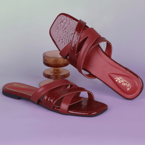 Cross Croc Open Toe Flat Slipper