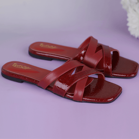 Cross Croc Open Toe Flat Slipper