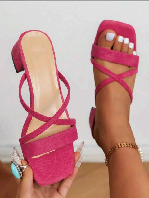 Cross Suede Slippers