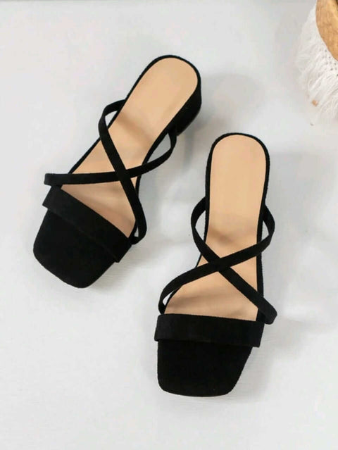 Cross Suede Slippers