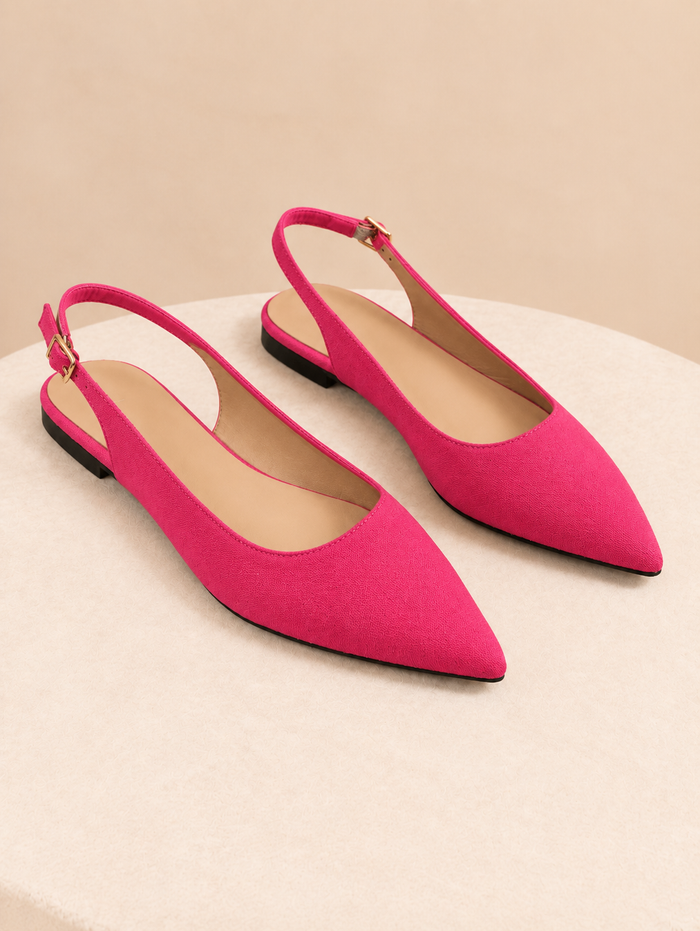 Faux Suede Pointed Slingback Mule