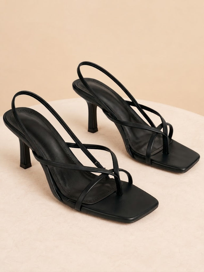 Minimalist Thong Slingback Heels