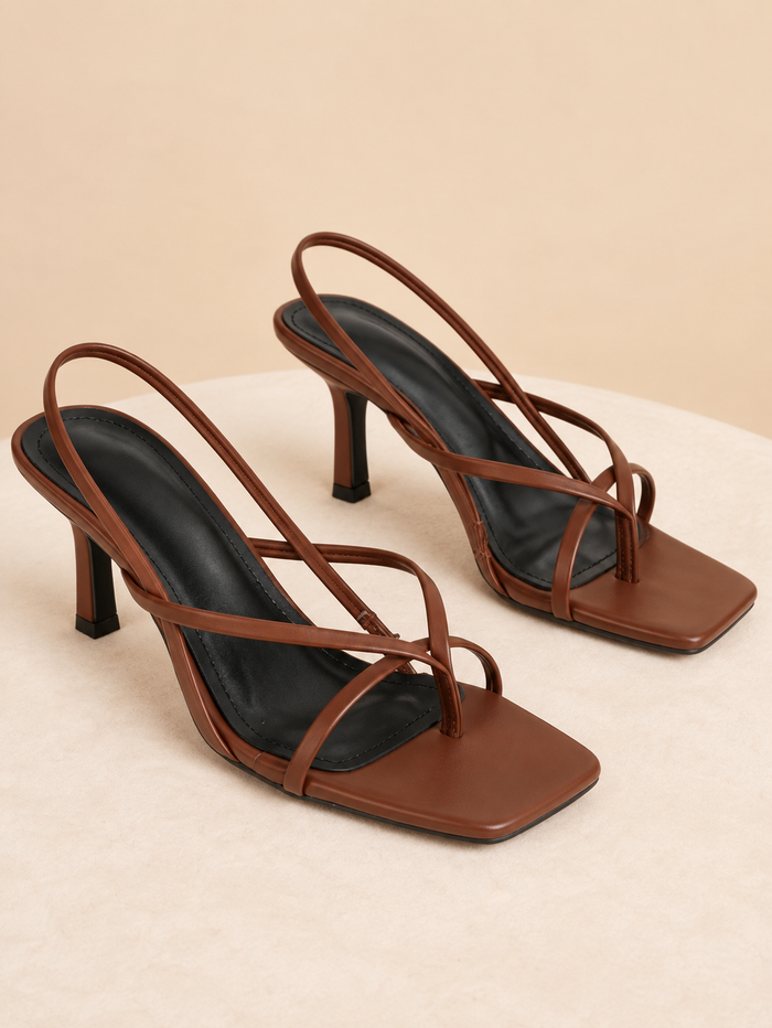 Minimalist Thong Slingback Heels