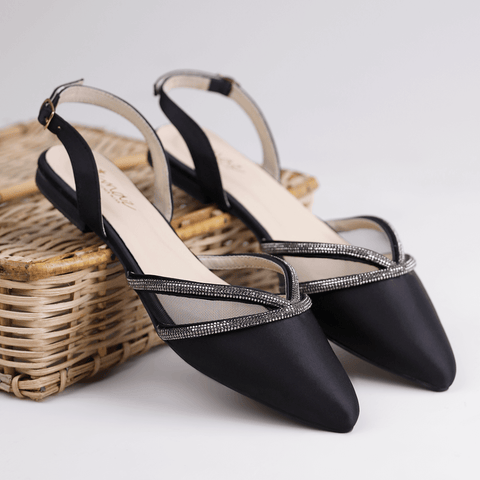 Net Decor Slingback Pointed Mule