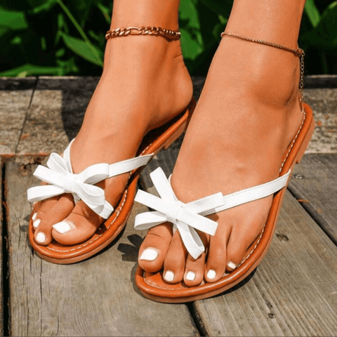 Planare Bow Open Toe Slippers