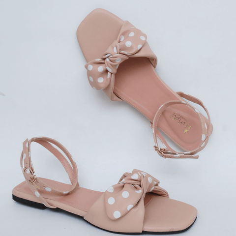 Polka Dot Slingback Slippers-Pink