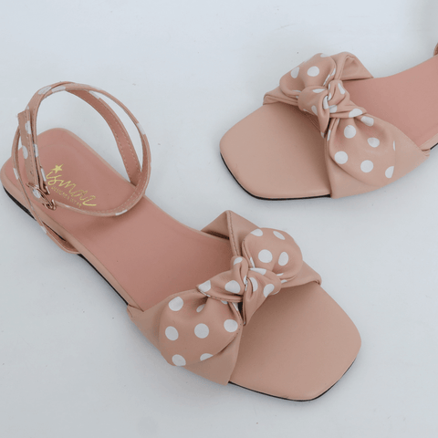 Polka Dot Slingback Slippers-Pink