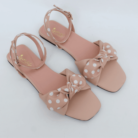 Polka Dot Slingback Slippers-Pink