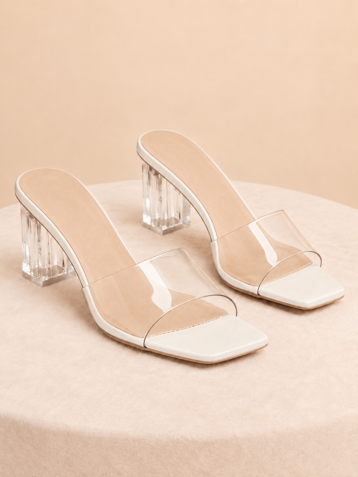 Simple Clear Heeled Sandal