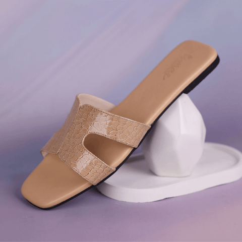 Simple Open Toe Croc Flat Slipper