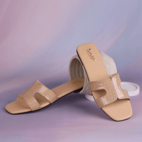 Simple Open Toe Croc Flat Slipper