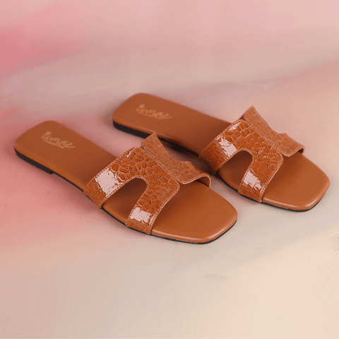 Simple Open Toe Croc Flat Slipper