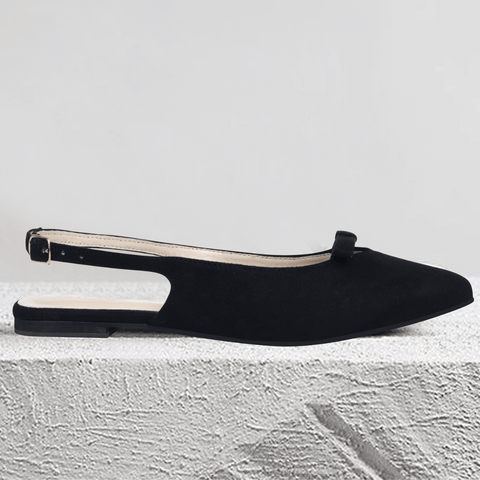 Single Bow Suede Pointed Mule