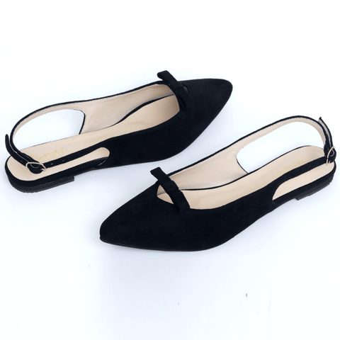 Single Bow Suede Pointed Mule
