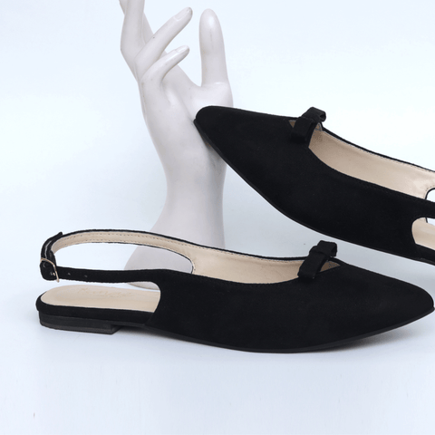 Single Bow Suede Pointed Mule