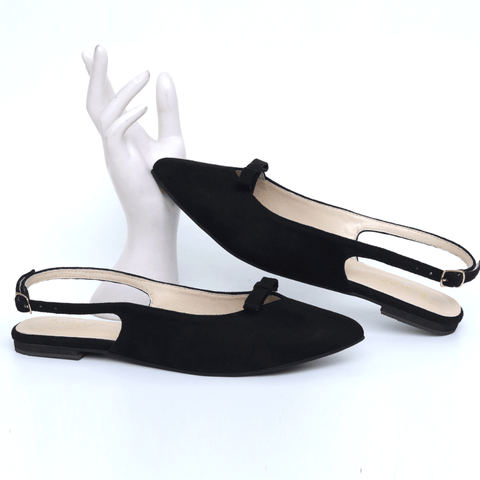 Single Bow Suede Pointed Mule