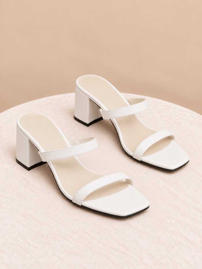 Twin Strap Block Heel Sandals