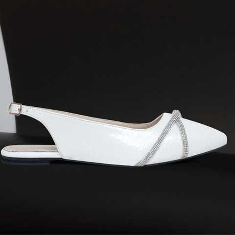 Twisted Chained Pointed Toe Slingback Mule