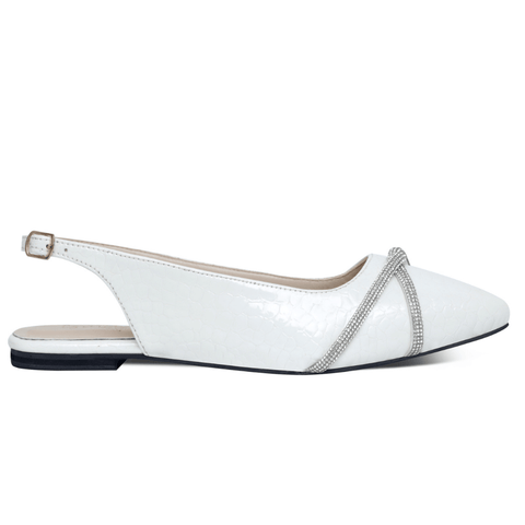 Twisted Chained Pointed Toe Slingback Mule