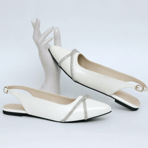 Twisted Chained Pointed Toe Slingback Mule