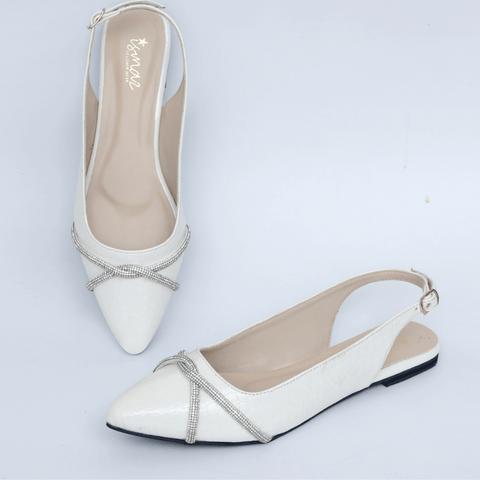 Twisted Chained Pointed Toe Slingback Mule