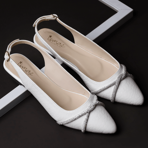 Twisted Chained Pointed Toe Slingback Mule