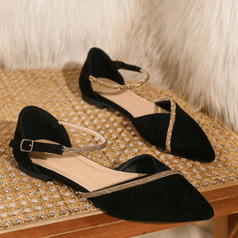 V-Cut Decor Pointed Flat Mule