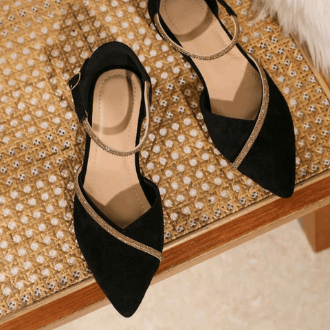 V-Cut Decor Pointed Flat Mule