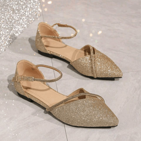 V-Cut Decor Pointed Flat Mule