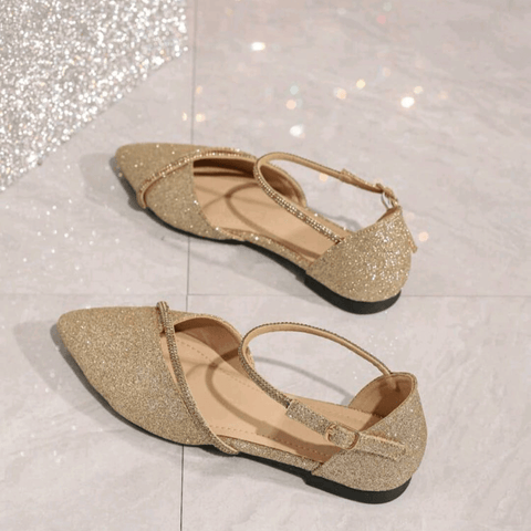 V-Cut Decor Pointed Flat Mule
