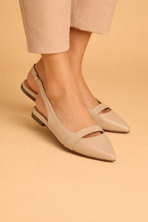 Two Tone Pointed Slingback Flats