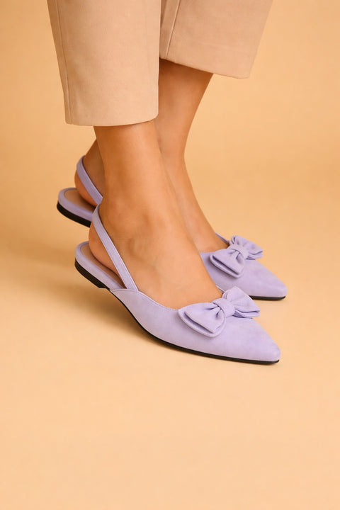 Bow Decor Slingback Pointed Mule
