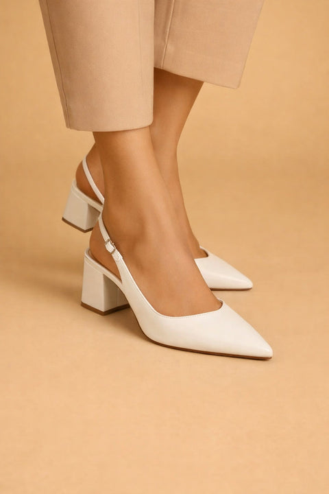 Ethnic Pointed Court Shoes Sling back
