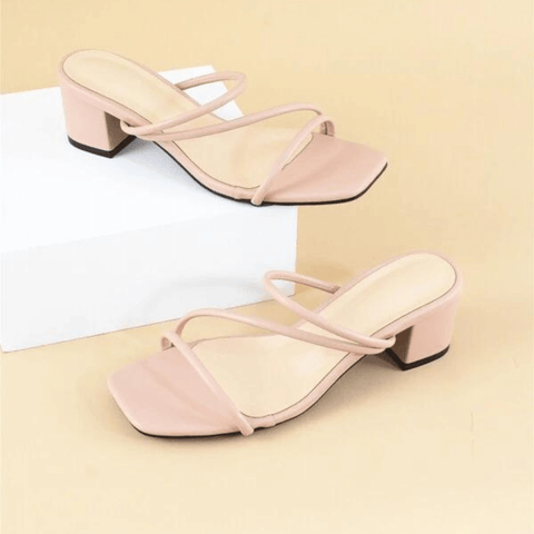 Chunky Heeled Mule Sandals